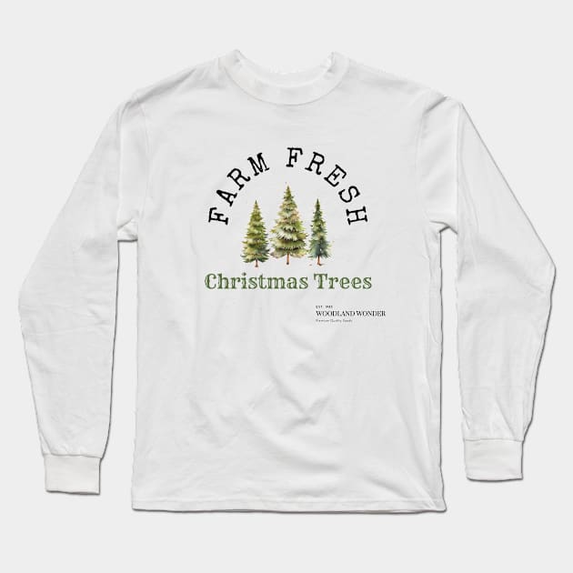 Farm Fresh Christmas Trees Long Sleeve T-Shirt by Little Loom Threads